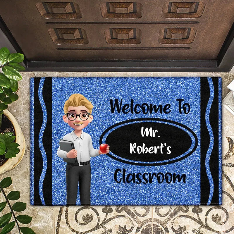 "Welcome To The Classroom" Personalized Teacher Doormat - Custom Teacher Gift