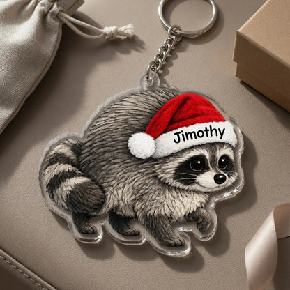Personalized Raccoon Car Ornament - Custom Acrylic Hanging Charm for Pet Lovers