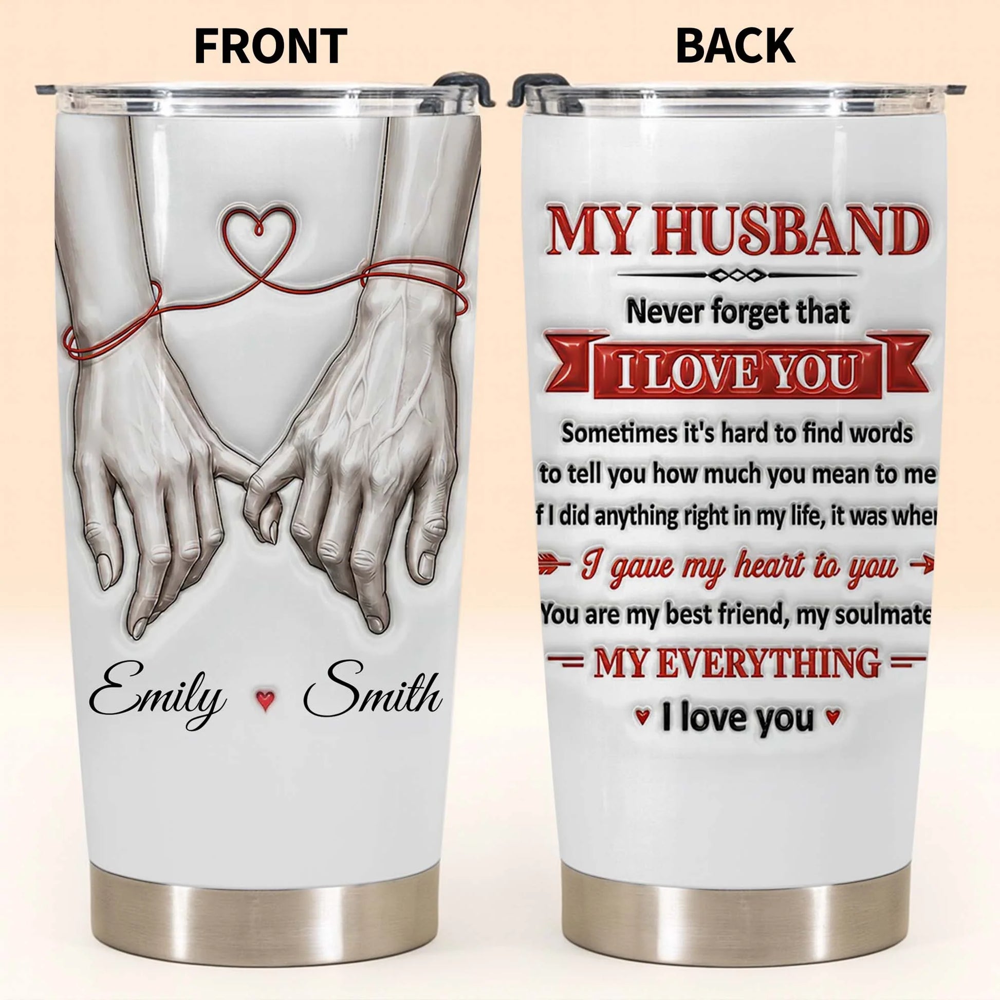 Custom Husband Tumbler for Husband with personalized design details for meaningful gifting image 8
