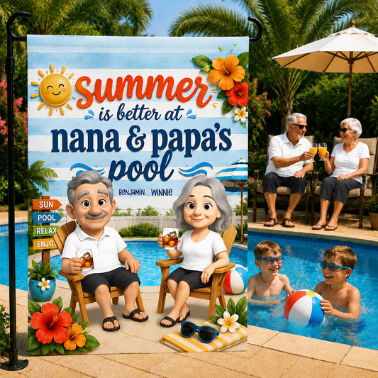 Personalized Grandparents Garden Flag for Grandma with personalized design details for meaningful gifting