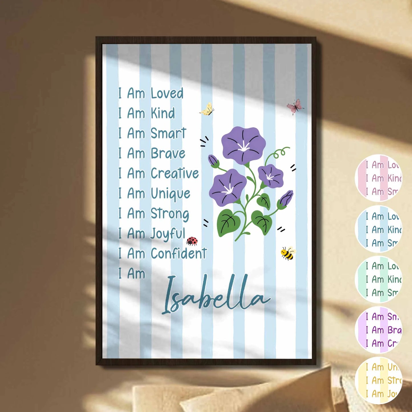 Custom Kids Affirmation Poster for Kids/Babies with personalized design details for meaningful gifting