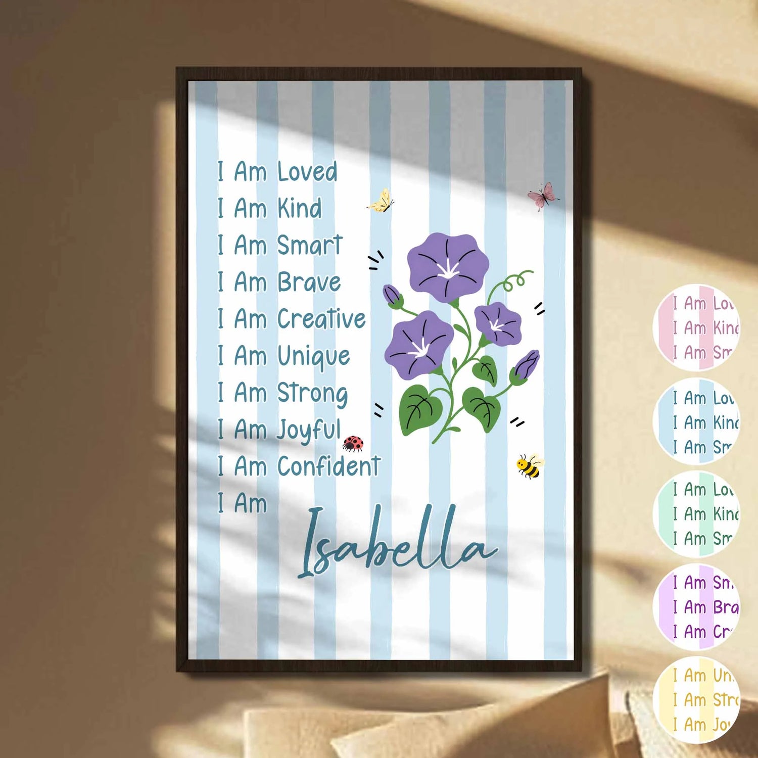 Custom Kids Affirmation Poster for Kids/Babies with personalized design details for meaningful gifting