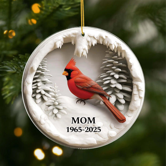 Cardinal Personalized Acrylic Ornament - Custom Memorial Keepsake Gift for Family & Christmas Remembrance