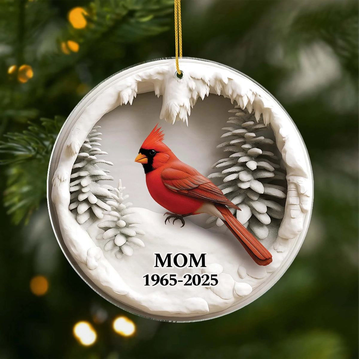 Cardinal Personalized Acrylic Ornament - Custom Memorial Keepsake Gift for Family & Christmas Remembrance
