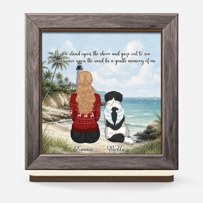 "As You Stand Upon The Shore" Seaside Dog Memorial - Personalized Wooden Plaque Gift
