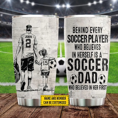 Personalized soccer dad tumbler with custom names and jersey numbers - unique 20oz Father's Day gift image 7