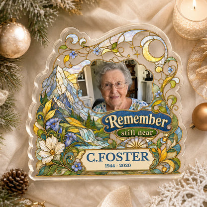 Christmas Remembrance Personalized Acrylic Plaque - Custom Memorial Photo Keepsake for Loss of Loved One