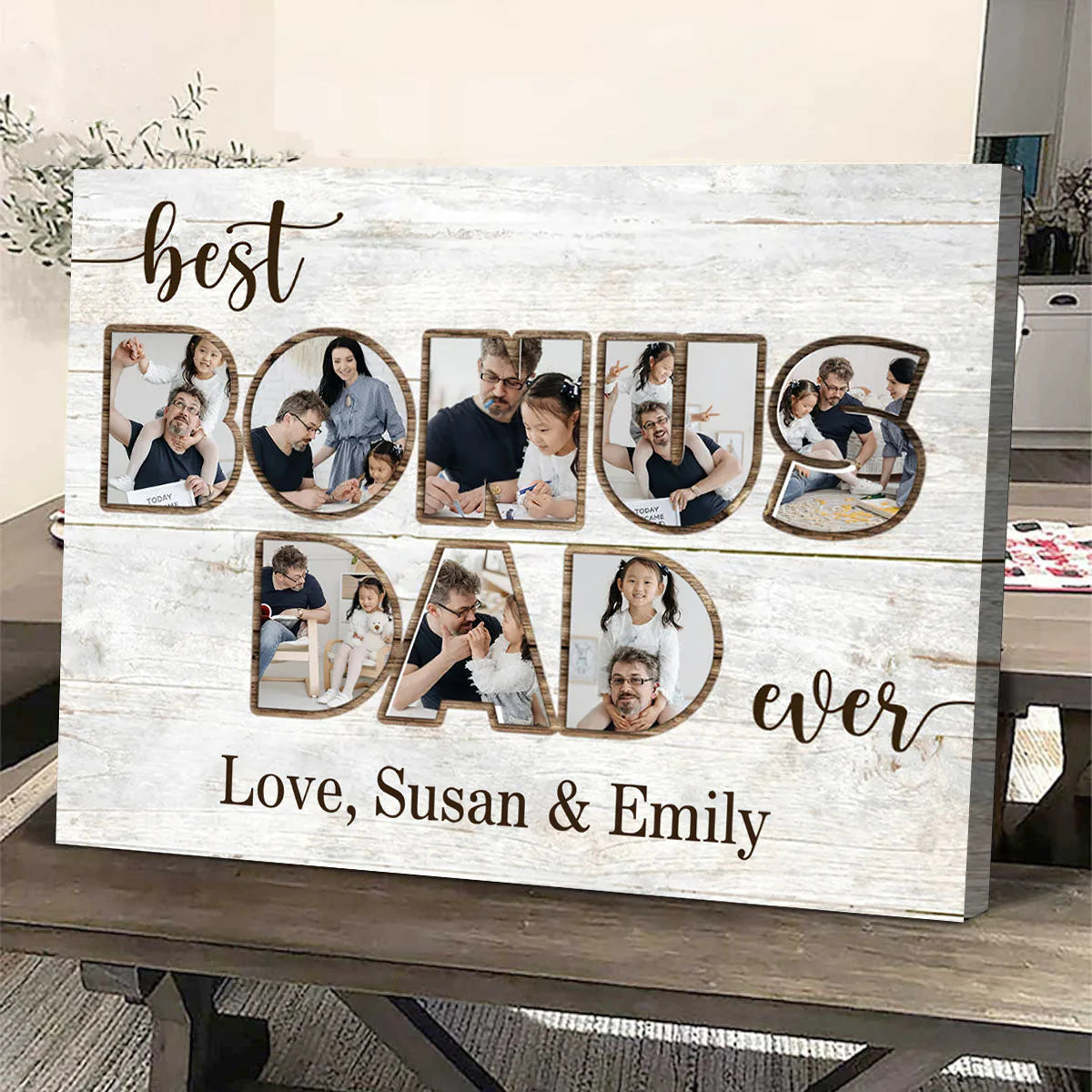 Canvas / Poster material and size view - Custom Bonus Dad Photo Canvas