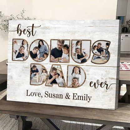 Canvas / Poster material and size view - Custom Bonus Dad Photo Canvas