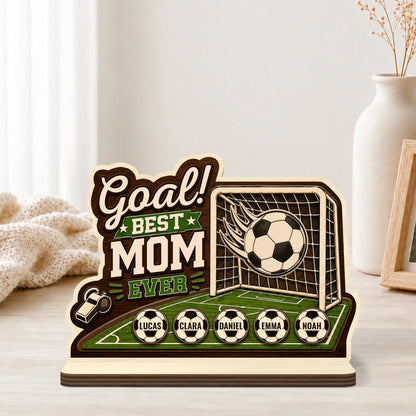 Custom Soccer Dad Wooden Plaque personalization view for Dad