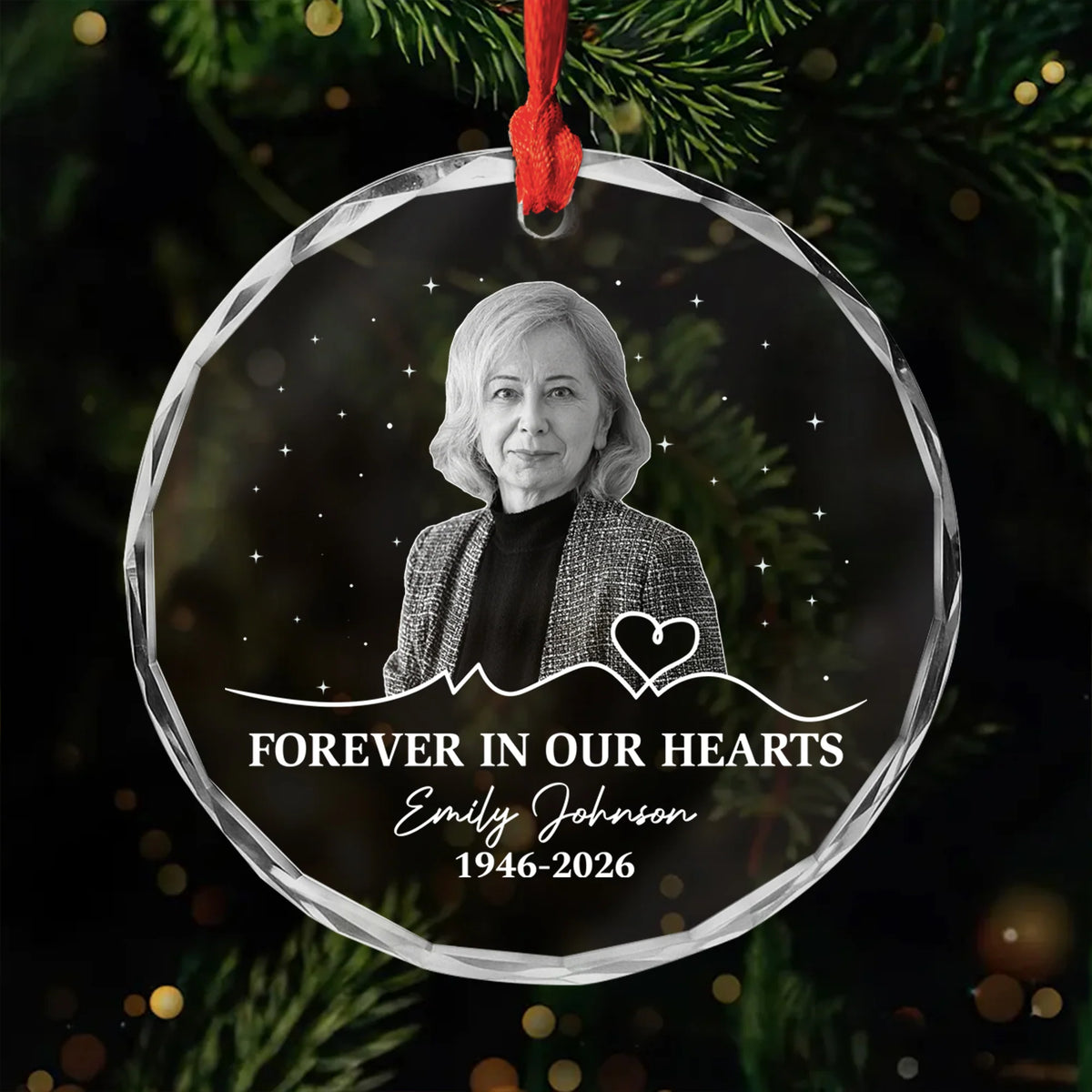 "I'm Always with You" Personalized Glass Ornament – Memorial Gift for Loss of Mother or Father