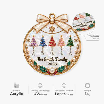 Custom Family Tree Names Personalized Acrylic Ornament - Family Christmas Keepsake