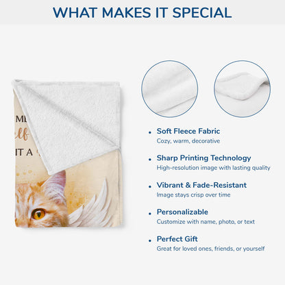 "Wrap Yourself in a Hug" Personalized Cat Photo Memorial Blanket - Custom Gift for Cat Lovers