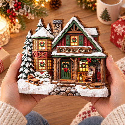 Personalized Family Christmas Wooden Block- Custom Holiday Home Decor Keepsake Gift for Mom and Dad