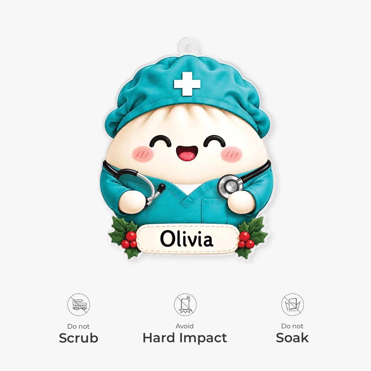 Cute Career Dumpling Personalized Acrylic Ornament - Custom Job Keepsake Gift for Coworkers
