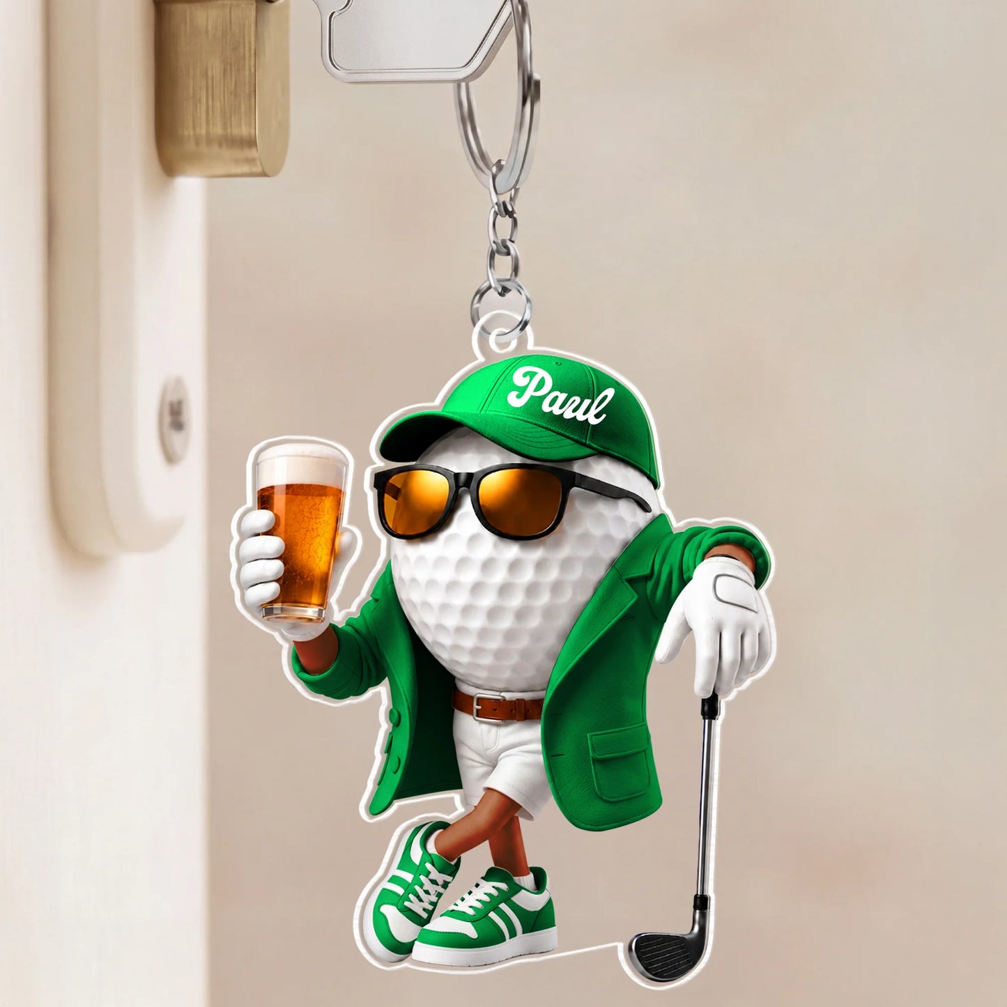 Custom Golf Keychain For Men personalization view for Dad