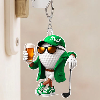 Custom Golf Keychain For Men personalization view for Dad