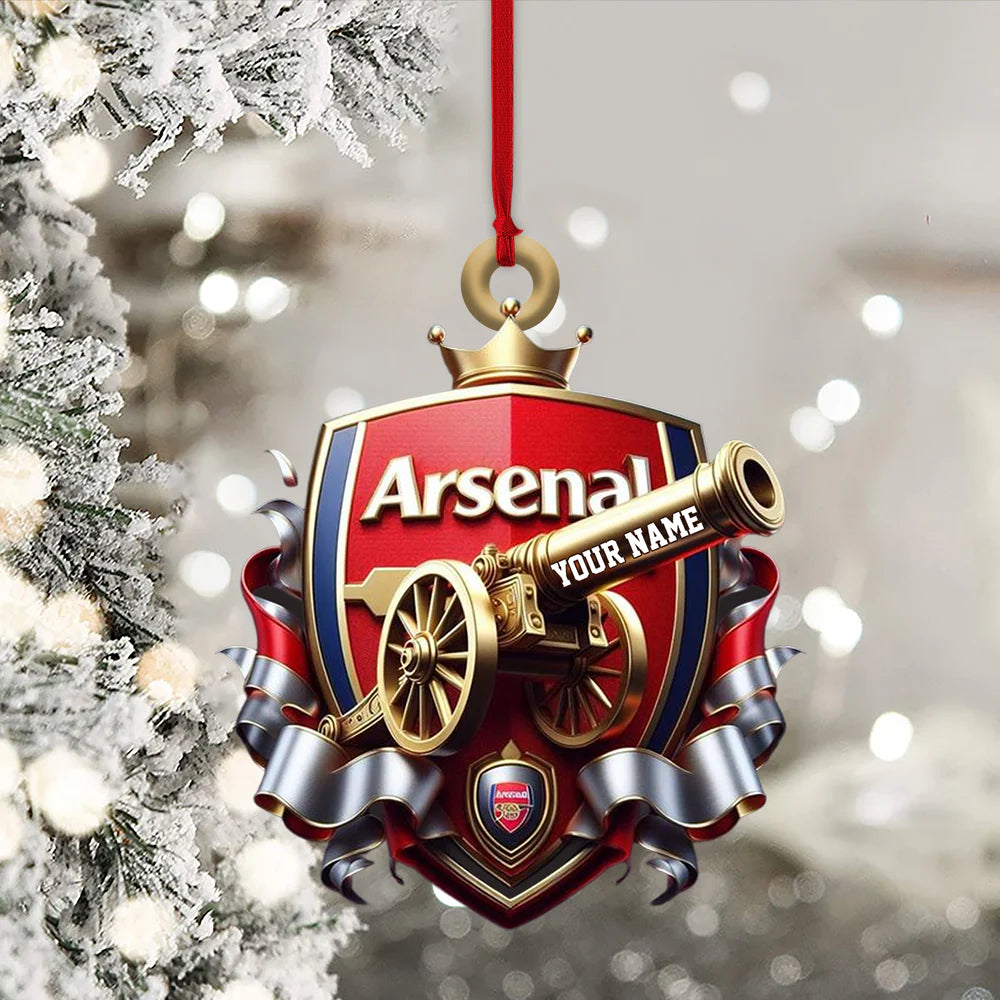 Acrylic Ornament material and size view - Personalized Arsenal Fc Ornament