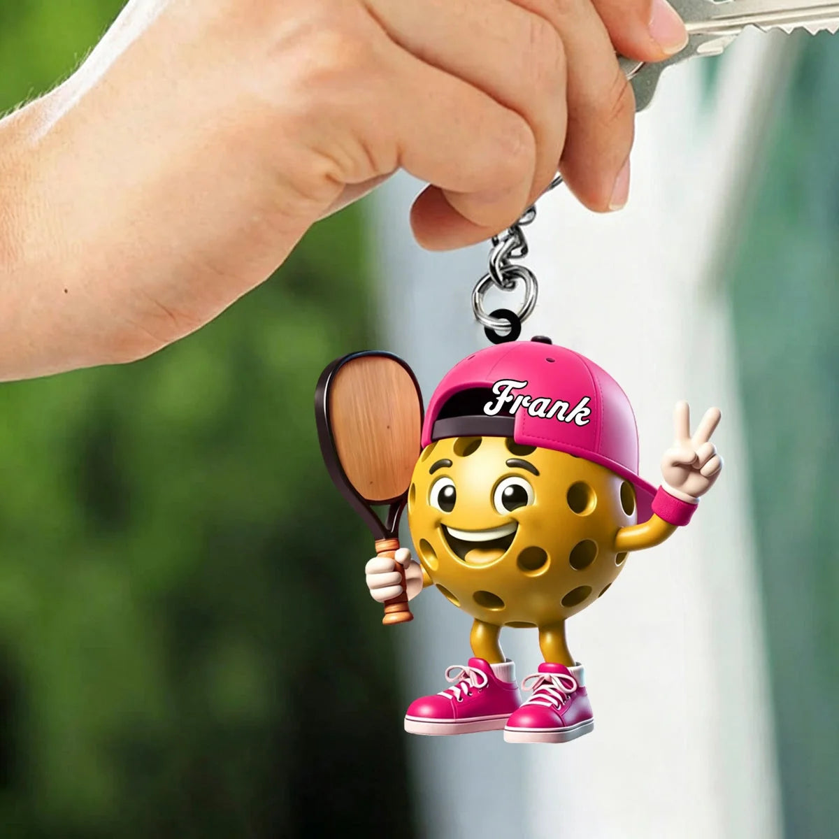 Victory Mascot Personalized Pickleball Acrylic Keychain - Custom Bag Charm for Pickleball Lovers