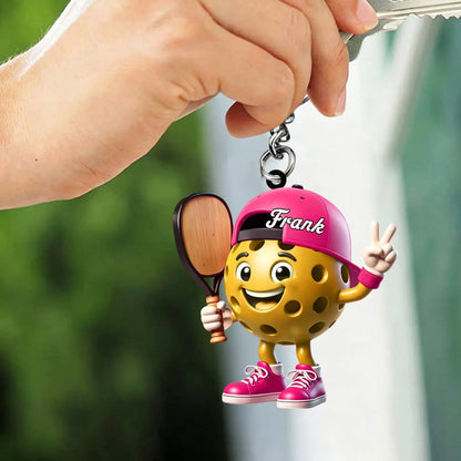 Victory Mascot Personalized Pickleball Acrylic Keychain - Custom Bag Charm for Pickleball Lovers