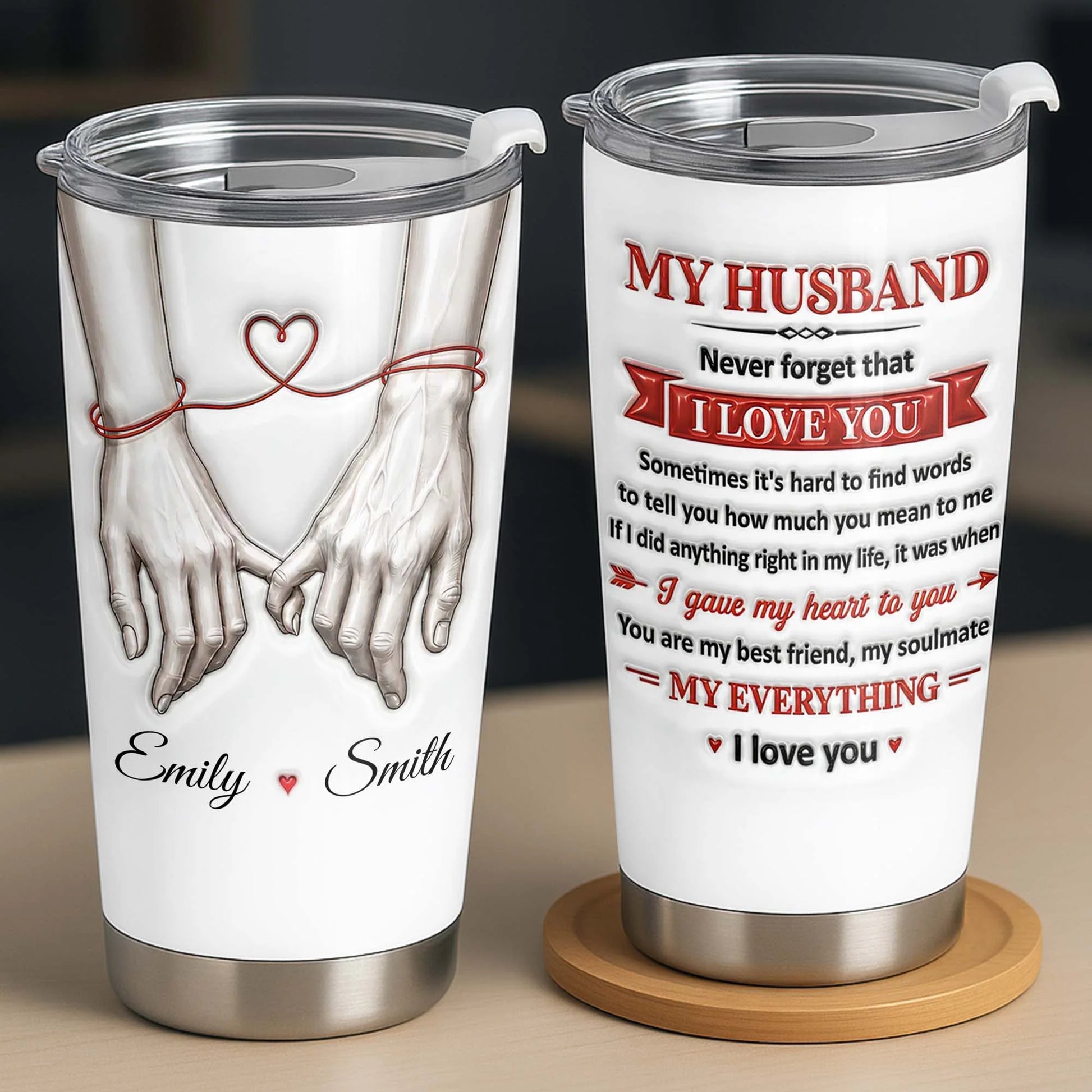 Custom Husband Tumbler for Husband with personalized design details for meaningful gifting image 6