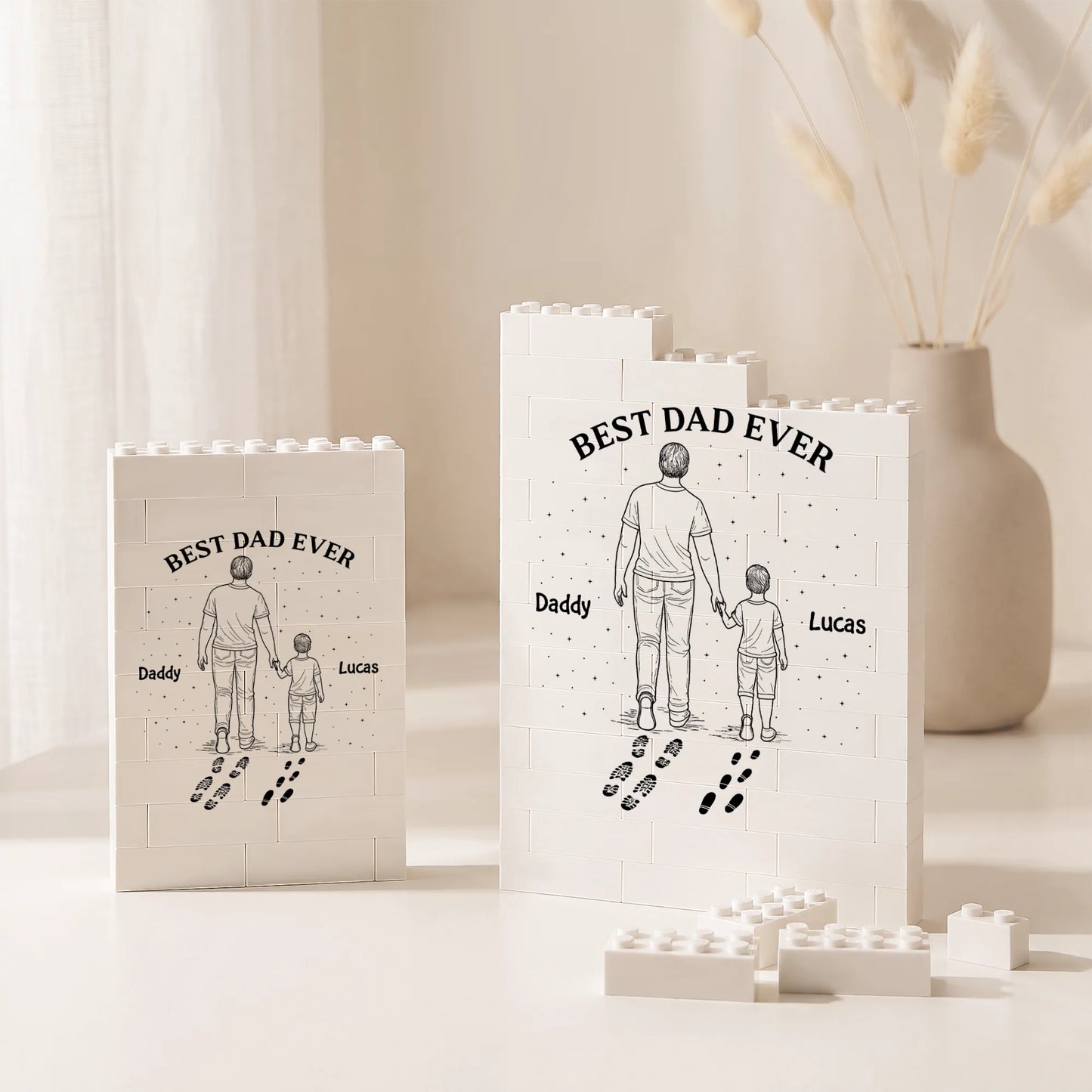"Best Mom Ever" Personalized Building Brick Gift - Custom Photo Block Keepsake for Parents