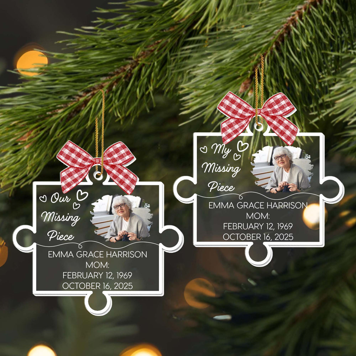 Our Missing Piece With Ribbon And Photo Design