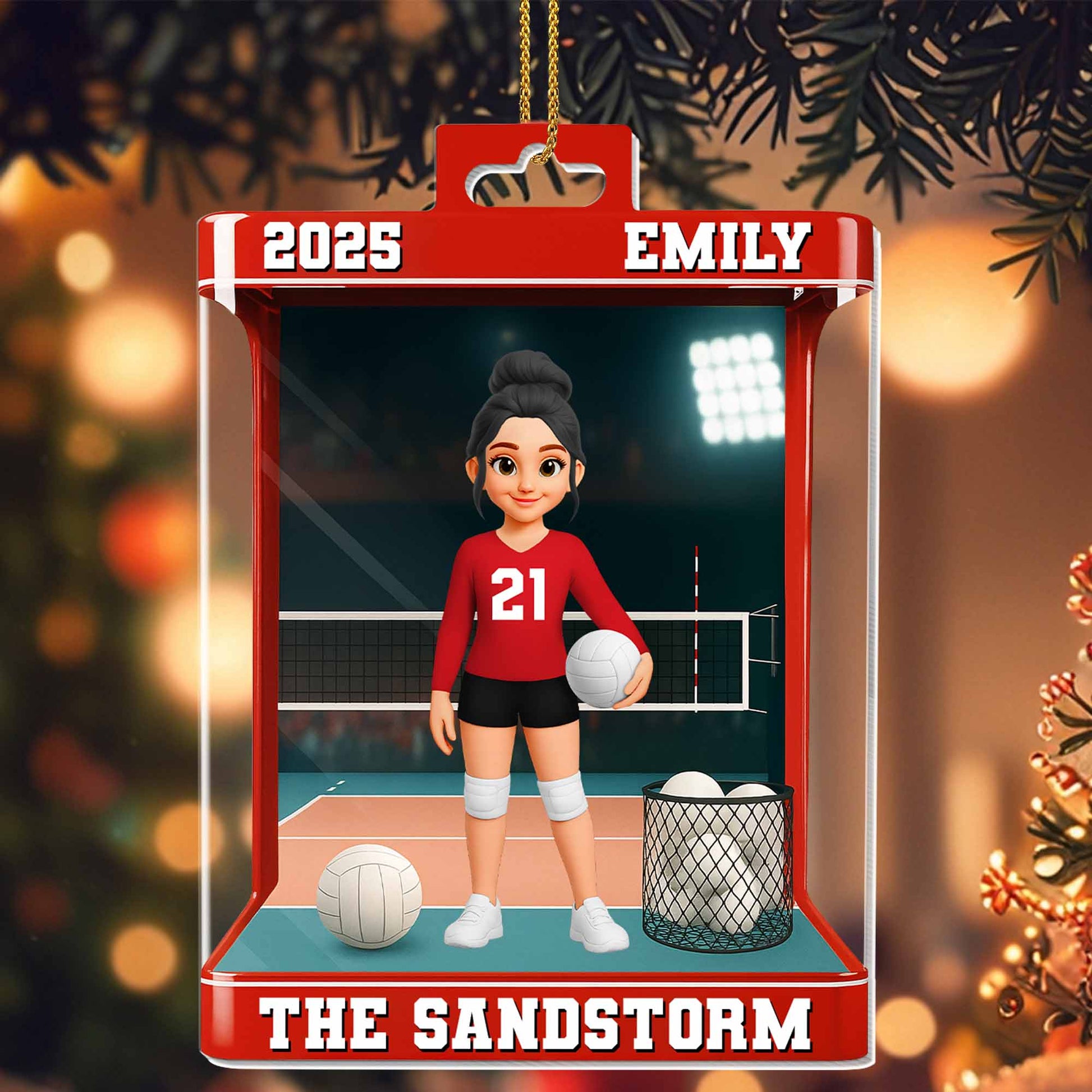 Personalized Volleyball Player Acrylic Ornament personalization view for Daughter/Granddaughter