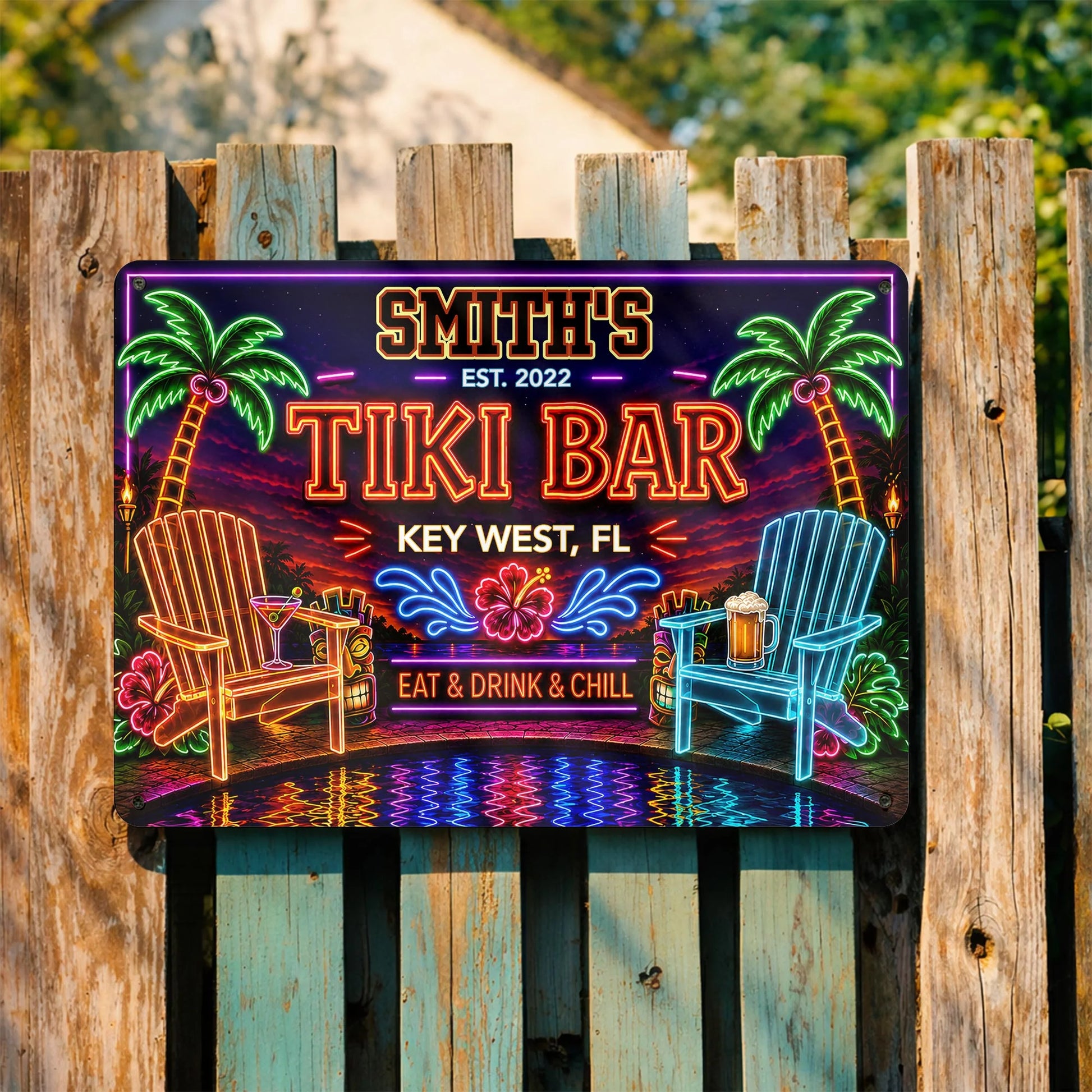 Personalized Tiki Bar Metal Sign personalization view for Dad
