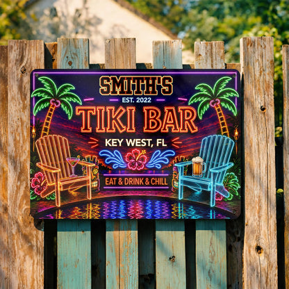 Personalized Tiki Bar Metal Sign personalization view for Dad