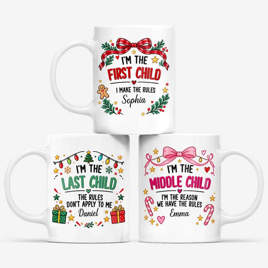 Funny Sibling Rules Custom Ceramic Mug - Personalized Family Gift for Mom Dad Grandma