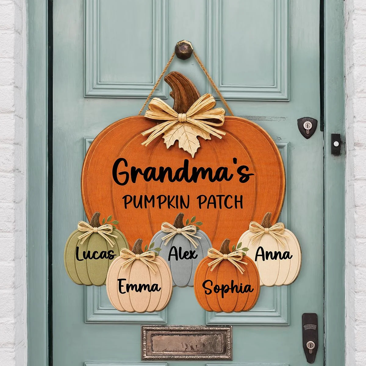Mommy's Pumpkin Patch Personalized Wood Sign - Custom Family Fall Wall Hanging Decor