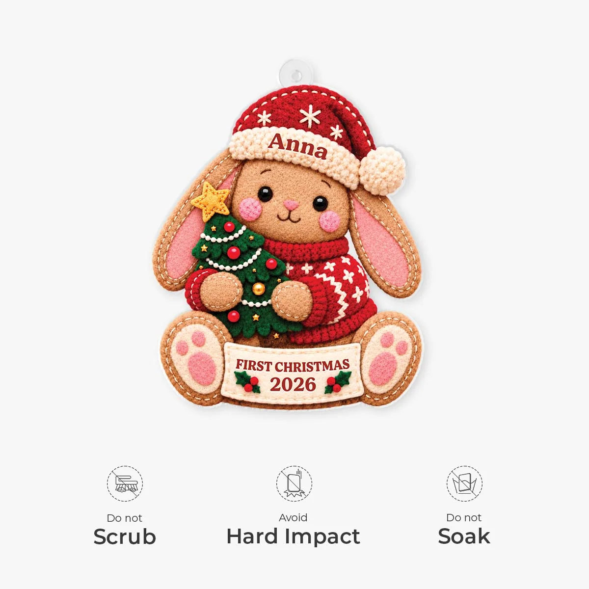 First Christmas 2026 Personalized Acrylic Ornament - Custom Cute Animal Tree Keepsake for Baby and Kids