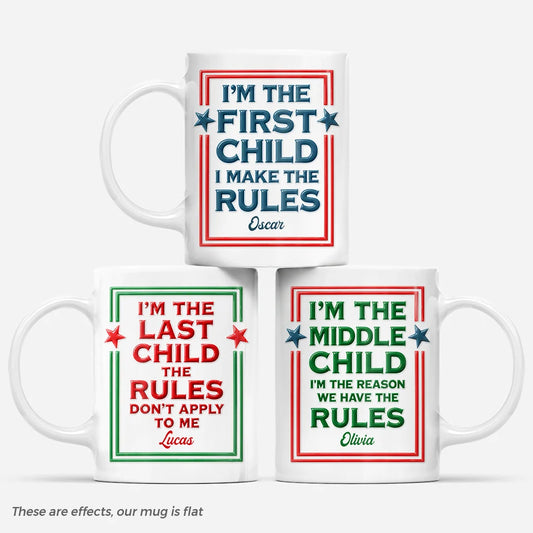I Make The Rules Personalized Family Mug - Custom Sibling Christmas Gift for Mom Dad