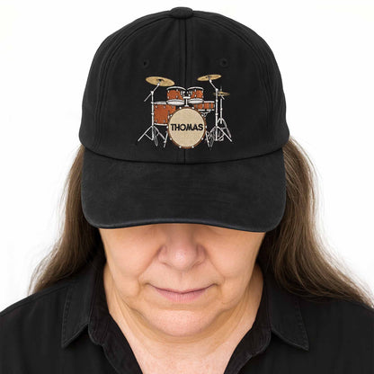 Custom Drummer Denim Hat for Dad with personalized design details for meaningful gifting image 9