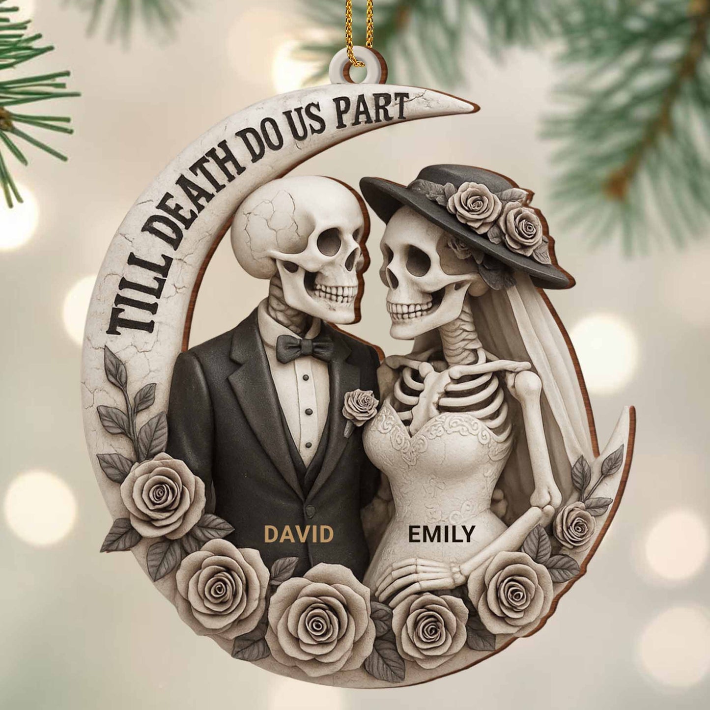 Wooden Ornament detail view for Couples