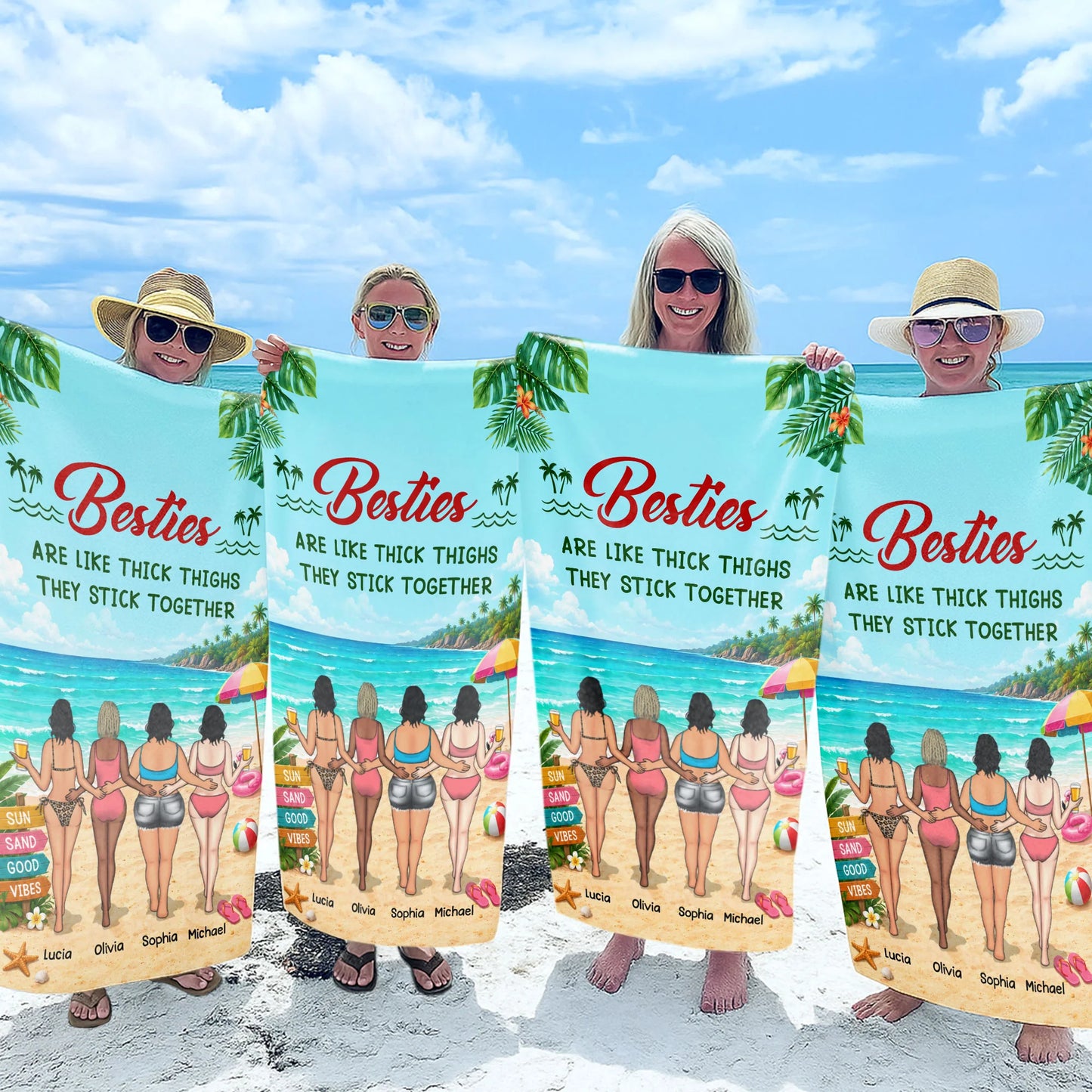 Custom Best Friends Beach Towel personalization view for Best Friends