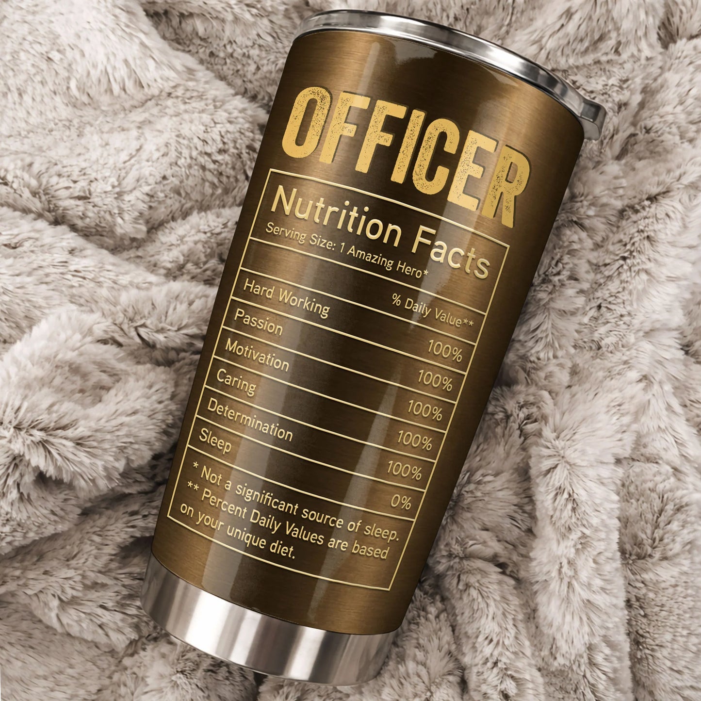 Personalized police officer tumbler with tactical vest and nutrition facts chart - custom gift for law enforcement image 10