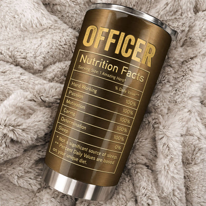 Personalized police officer tumbler with tactical vest and nutrition facts chart - custom gift for law enforcement image 10