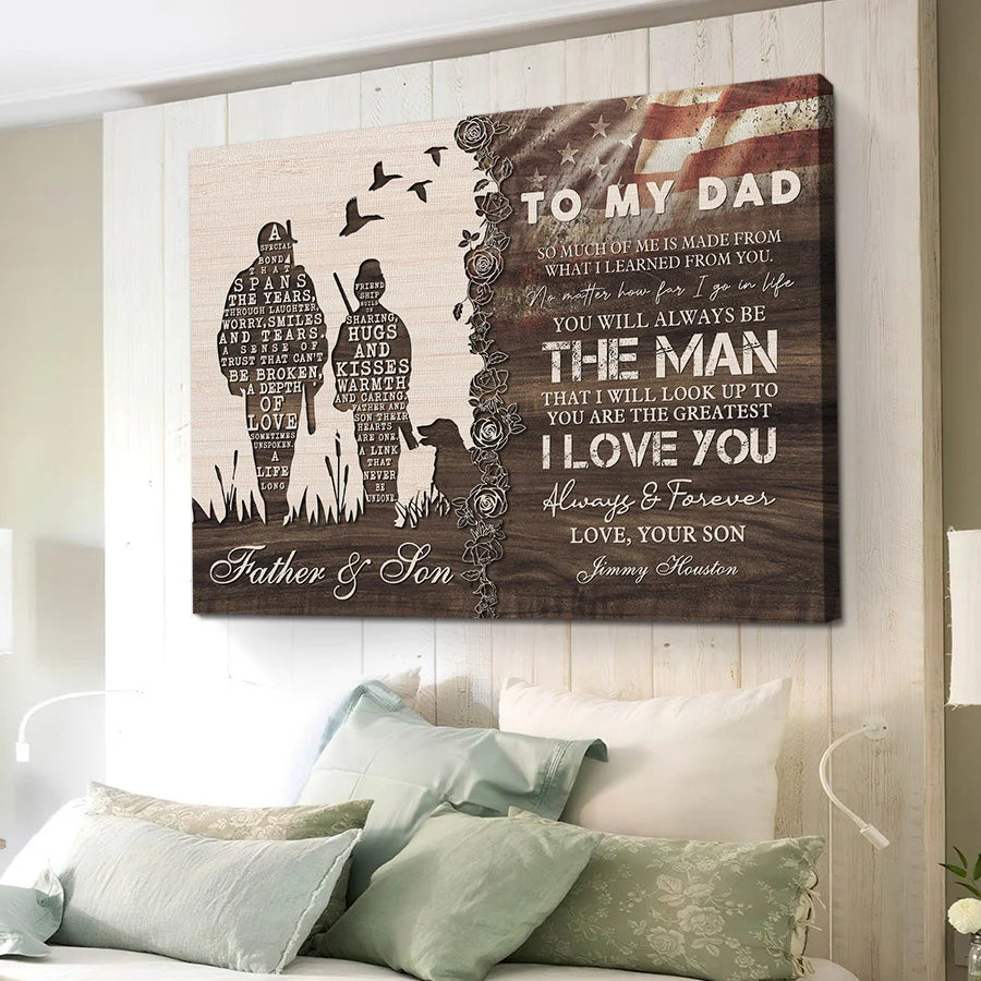 Father’s Day Gift Canvas | To My Dad Father Son Hunting Together