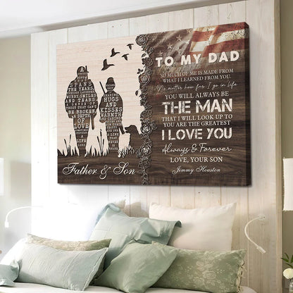Father’s Day Gift Canvas | To My Dad Father Son Hunting Together