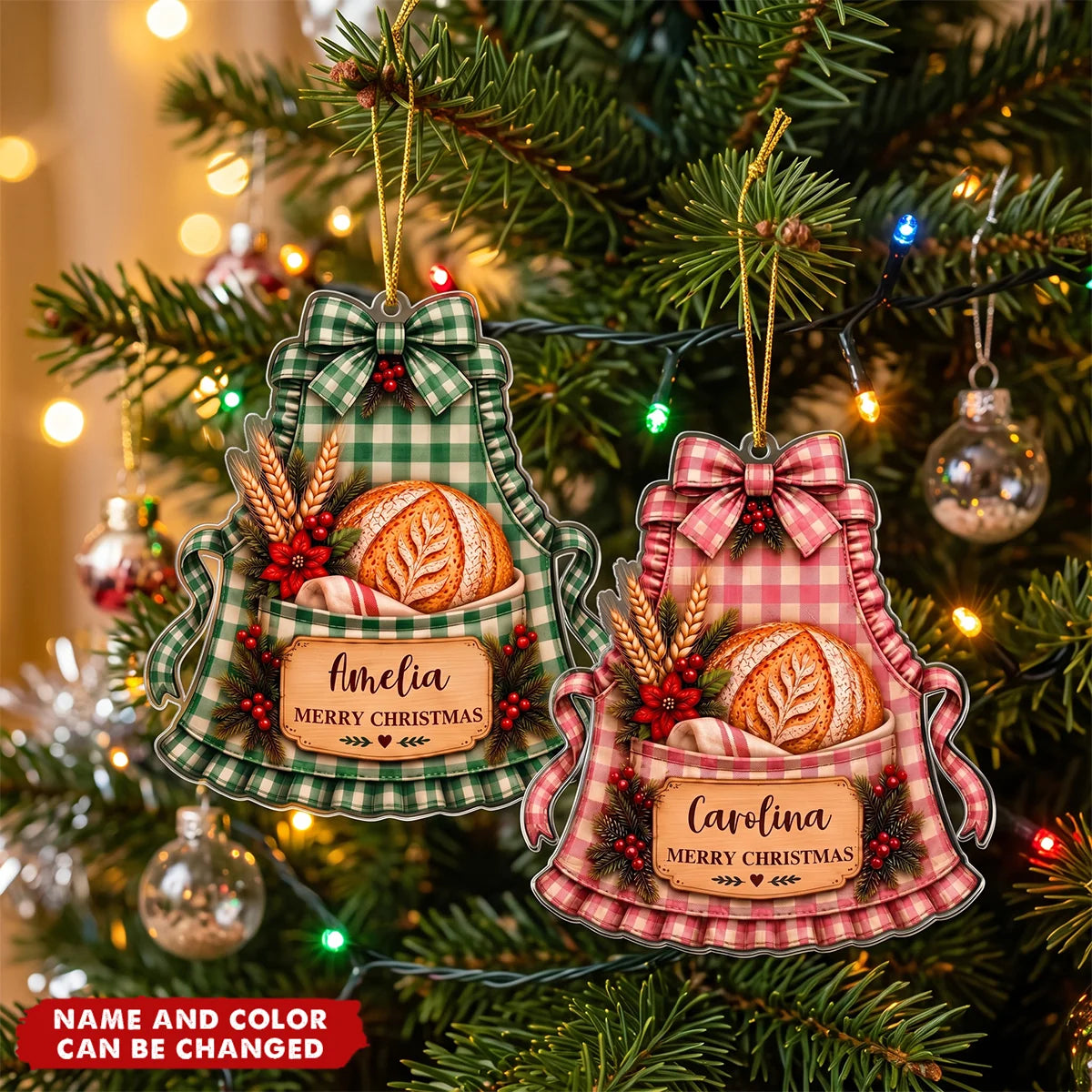 Custom Sourdough Baker Apron Acrylic Ornament - Personalized Baking Keepsake Gift for Sourdough Lovers
