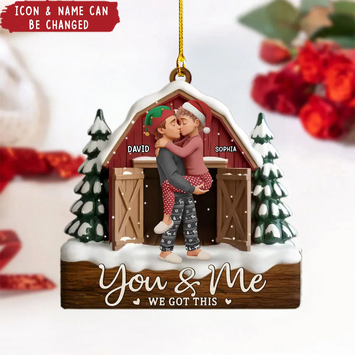 God Knew My Heart Needed You Personalized Acrylic Ornament - Custom Couple Christmas Gift for Husband and Wife