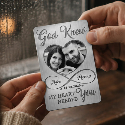 Custom Photo Wallet Card for Wife with personalized design details for meaningful gifting