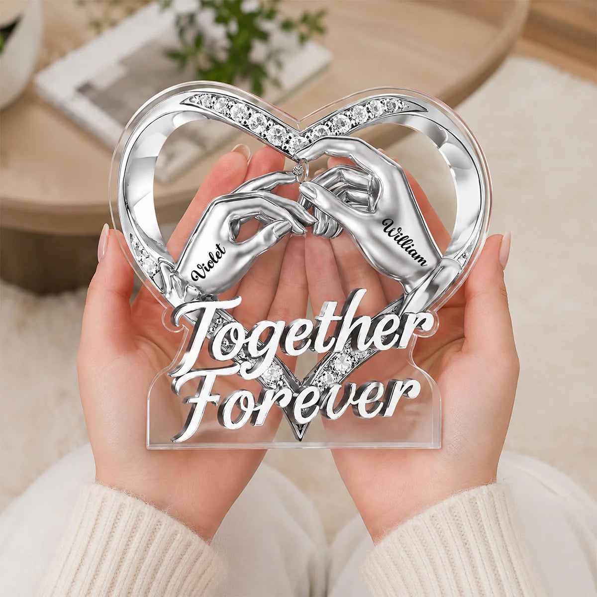 Personalized Couple Acrylic Plaque personalization view for Wife