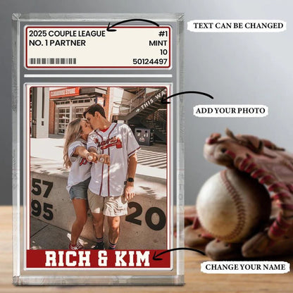 Custom Couple Trading Card Acrylic Block personalization view for Couples