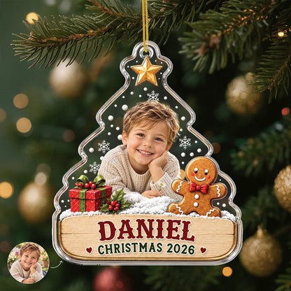 Custom Photo Christmas Acrylic Ornament - Personalized Baby Keepsake Tree Decor for Kids