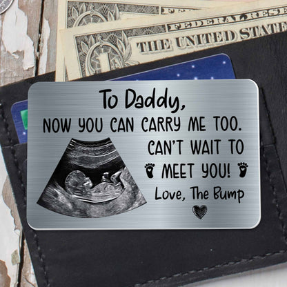 Wallet Card material and size view - Expectant Dad Wallet Card