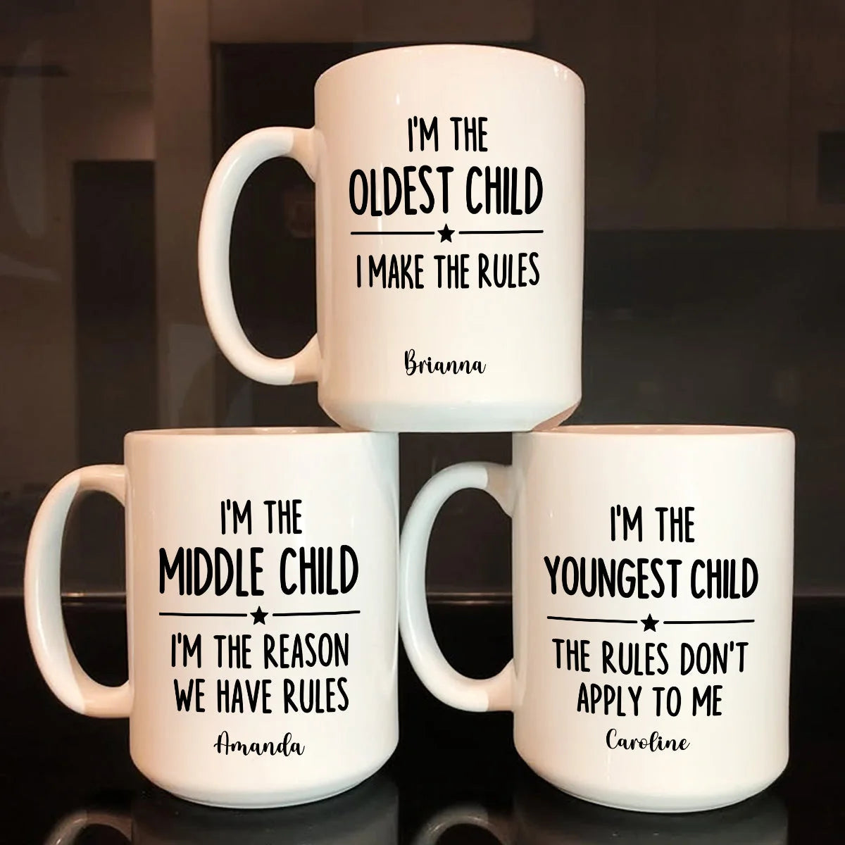 I Make The Rules - Personalized Sibling Coffee Mug