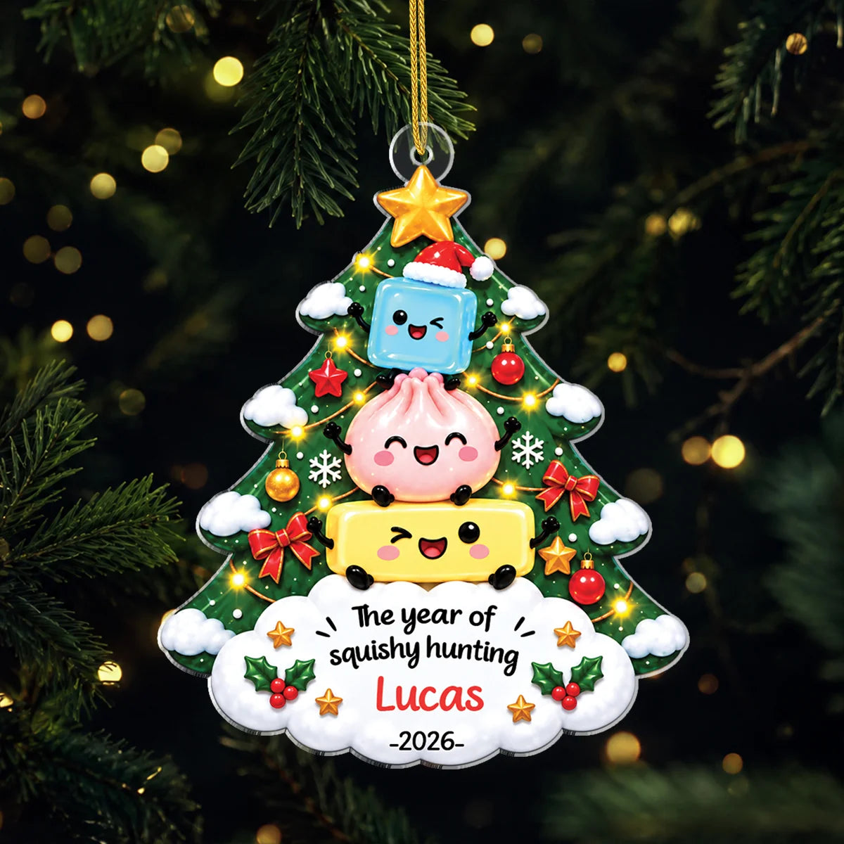 The Year Of Squishy Hunting Personalized Acrylic Ornament - Christmas Gift for Kids